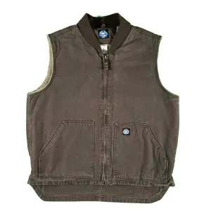 00s Key Chocolate Brown Sherpa Canvas Vest- XL