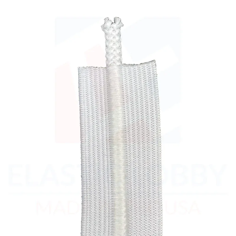 1.25" (32mm) White Drawcord Elastic - US Made