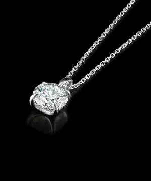 14K Diamond Solitaire Pendant