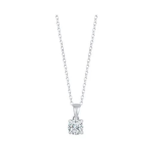 14K Diamond Solitaire Pendant