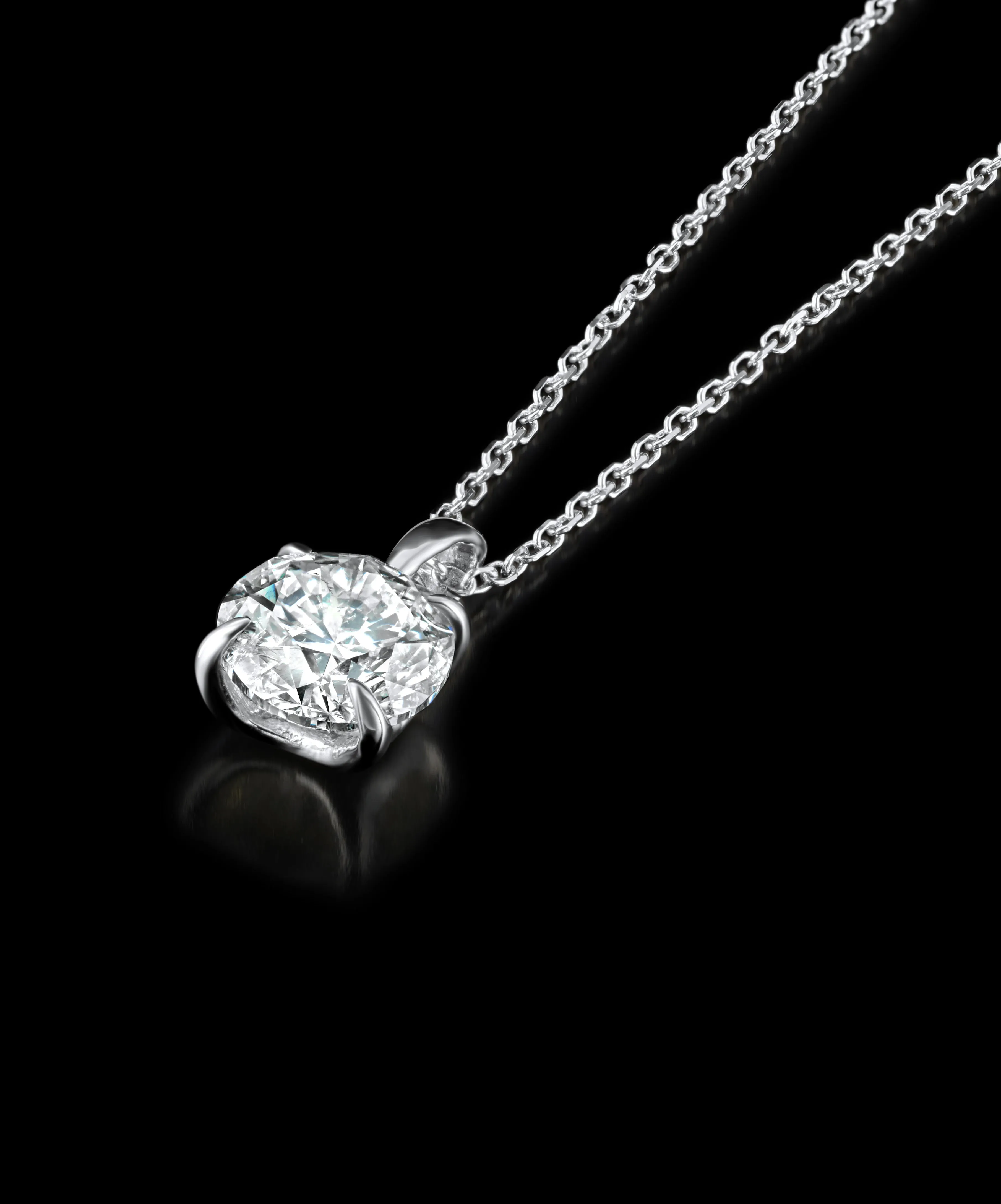 14K Diamond Solitaire Pendant