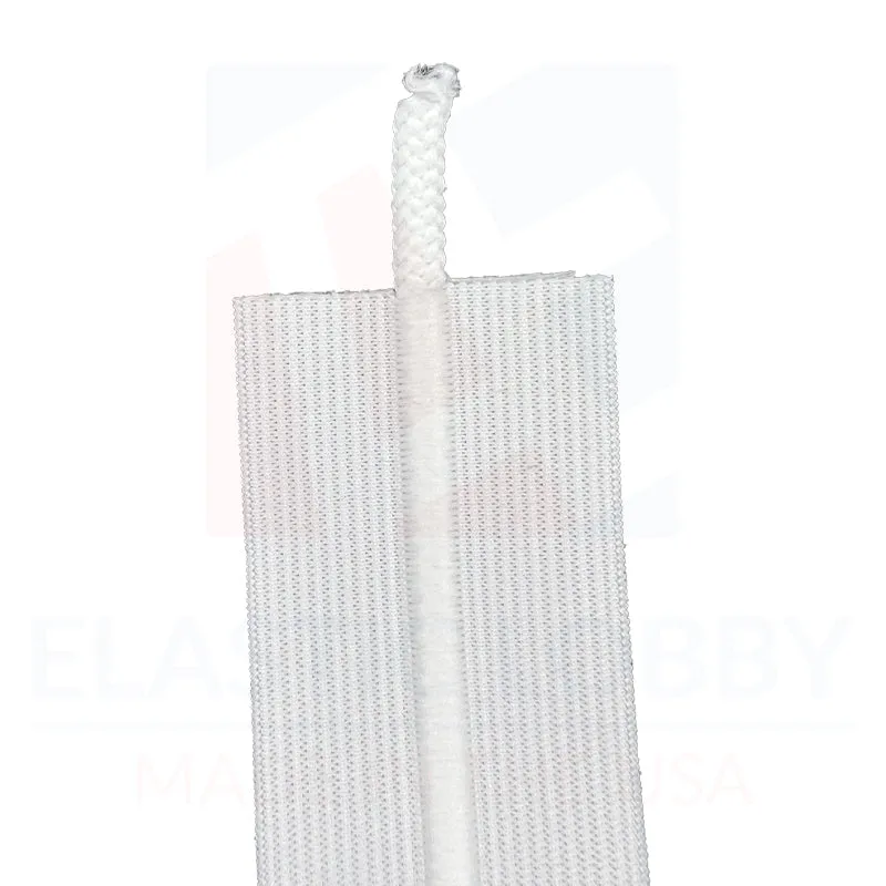 1.75" (44mm) White Drawcord Elastic - US Made