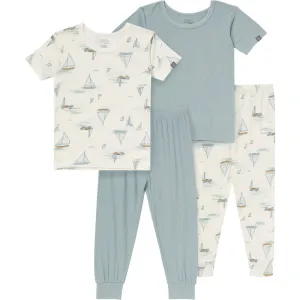 4-Piece Baby & Toddler Boys Ivory Sailing Snug Fitting Pajamas