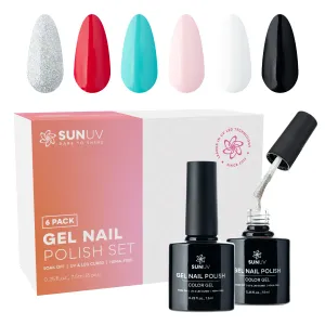6 Colors Hema-Free Gel Nail Polish Set