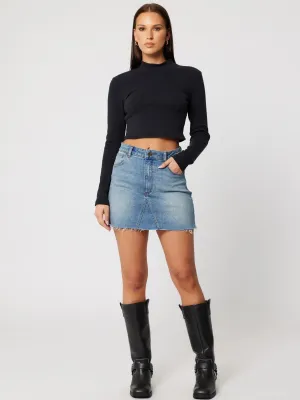 Abrand - A Aline Skirt Gisele | Mid Blue