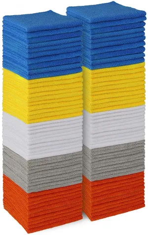 AIDEA Microfiber Cleaning Cloths-100PK, Softer and More Absorbent, Lint-Free, Wash Cloth for Home, Kitchen, Car, Window (12in.x12in.)