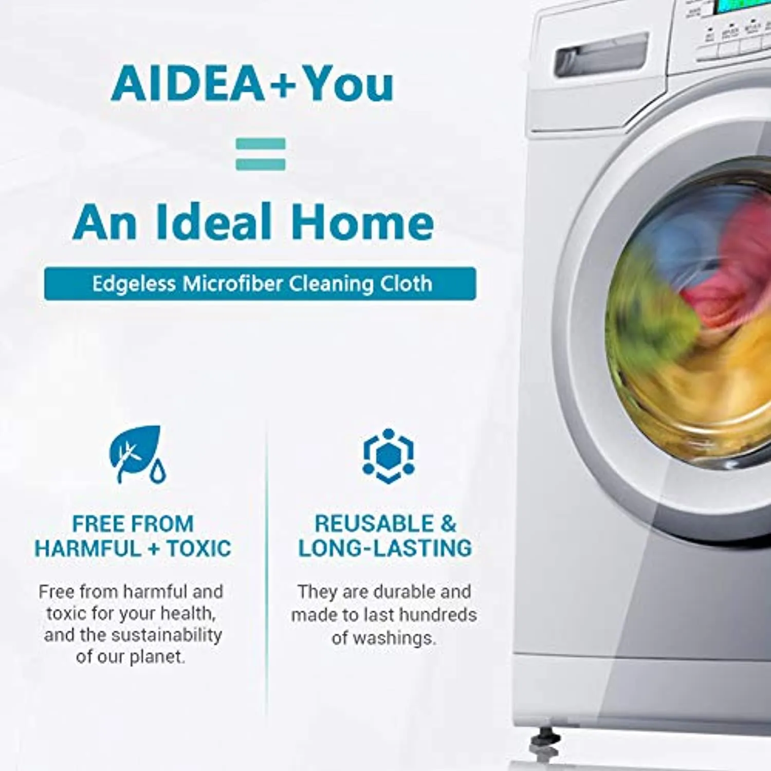 AIDEA Microfiber Cleaning Cloths-100PK, Softer and More Absorbent, Lint-Free, Wash Cloth for Home, Kitchen, Car, Window (12in.x12in.)