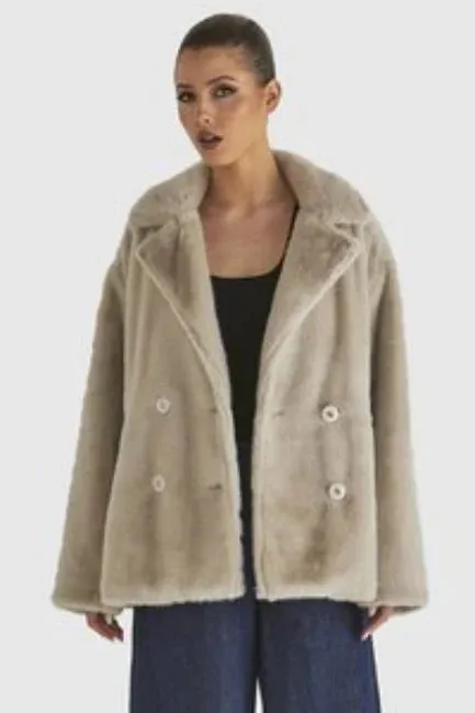 Alive Fur Jacket - Dove Grey