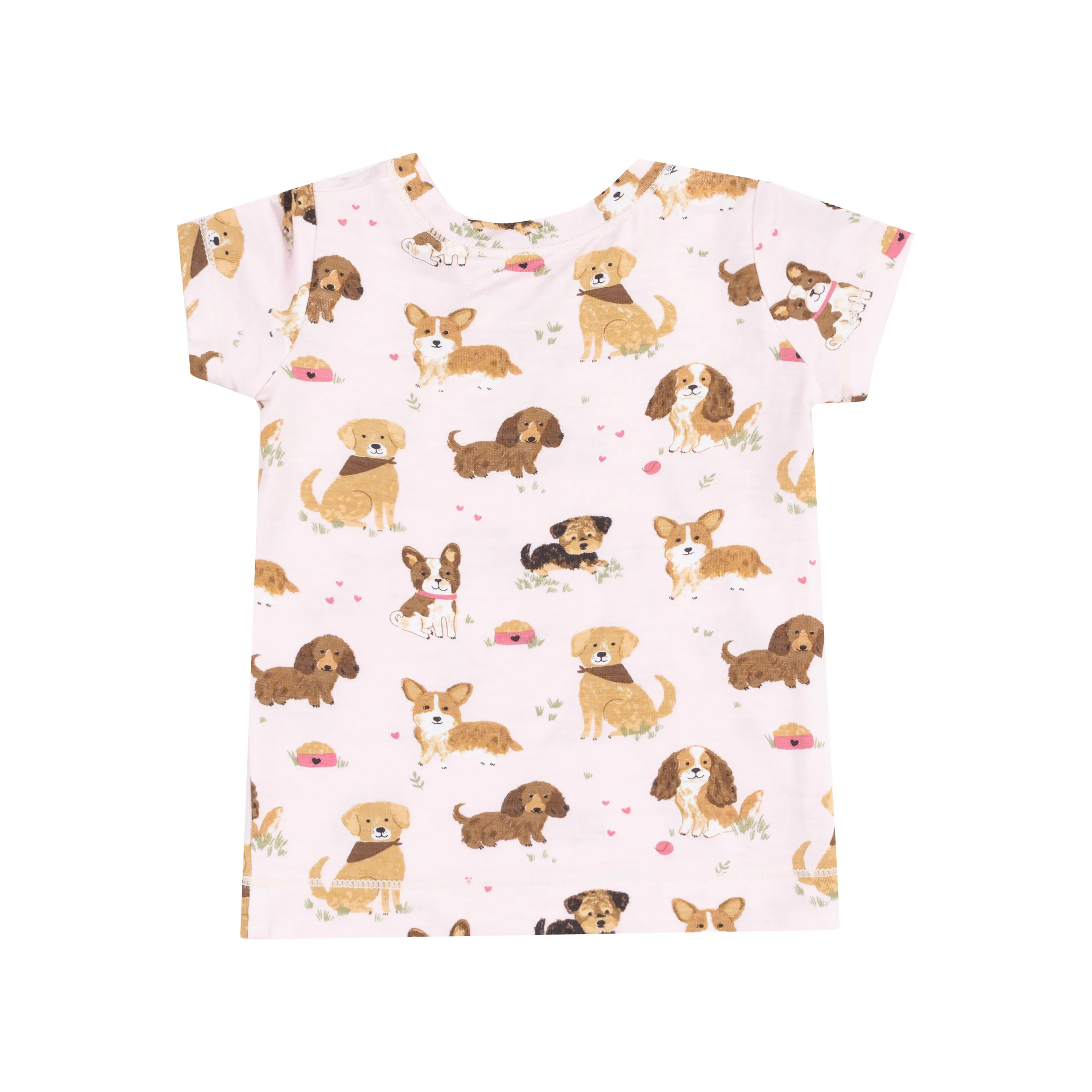 Angel Dear Short Sleeve Loungewear Set - Best Friend Dogs Pink