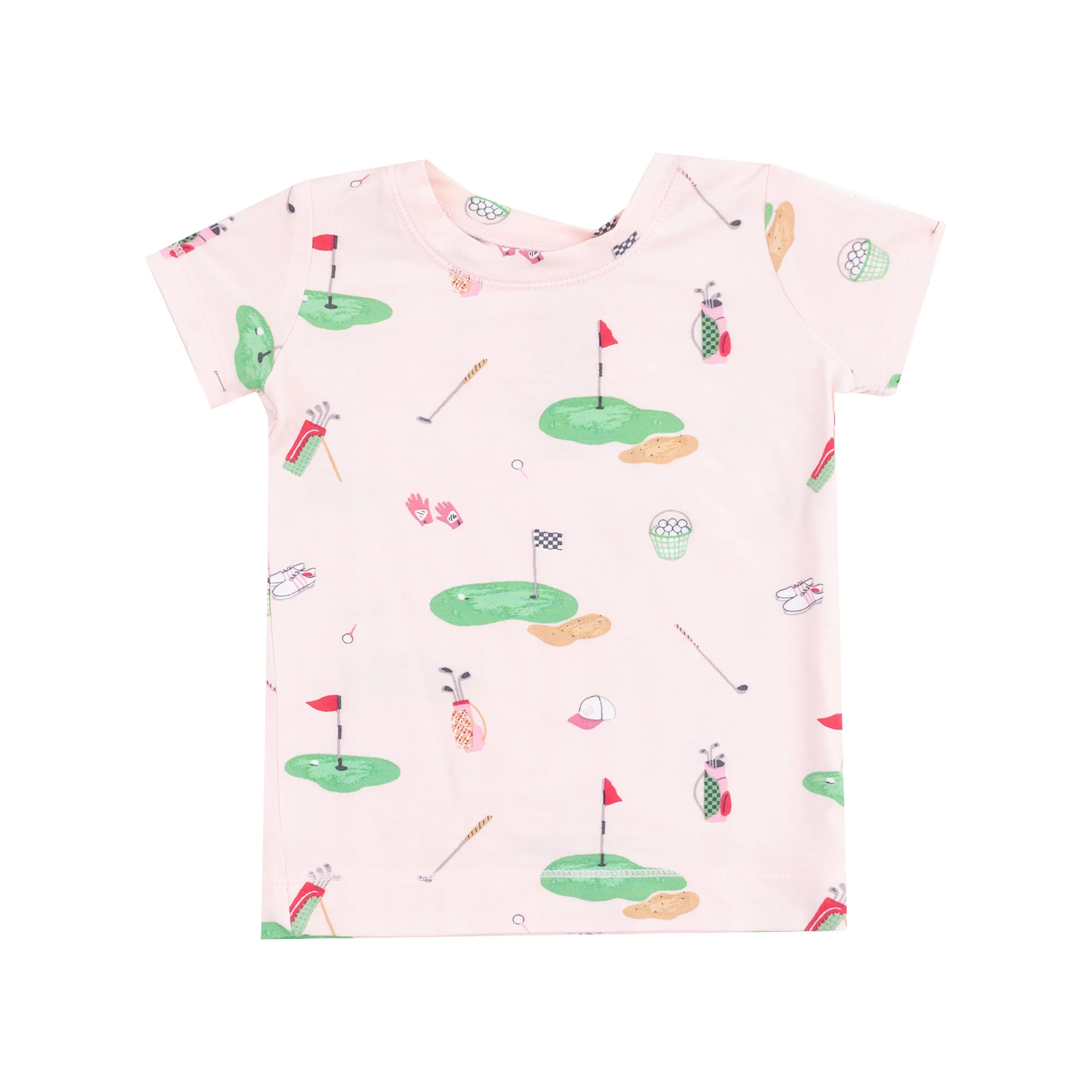 Angel Dear Short Sleeve Loungewear Set - Golf Things Pink