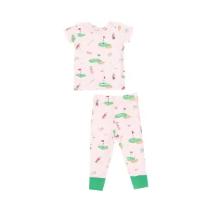 Angel Dear Short Sleeve Loungewear Set - Golf Things Pink