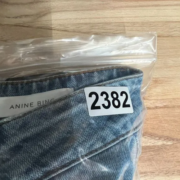 Anine Bing Jeans Womens 26 Blue Denim Exposed Button Fly Classic Designer