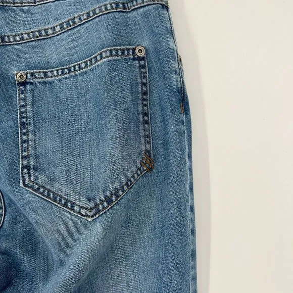 Anine Bing Jeans Womens 26 Blue Denim Exposed Button Fly Classic Designer