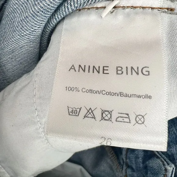 Anine Bing Jeans Womens 26 Blue Denim Exposed Button Fly Classic Designer