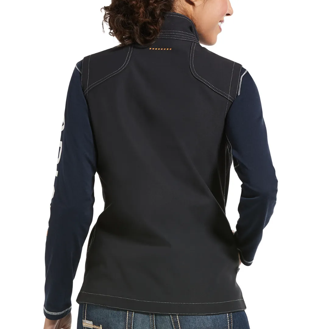 Ariat Womens Rebar Stretch Canvas Softshell VEST- BLACK