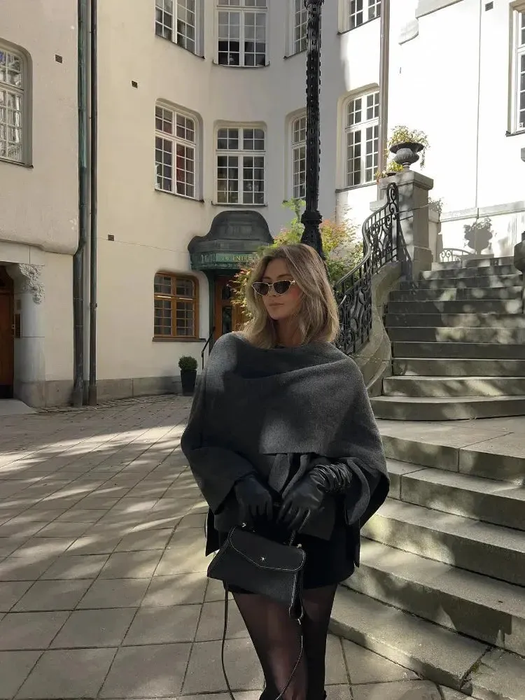 Aurora - Oversized Fit with Wide Sleeves Woman's Cape Coat