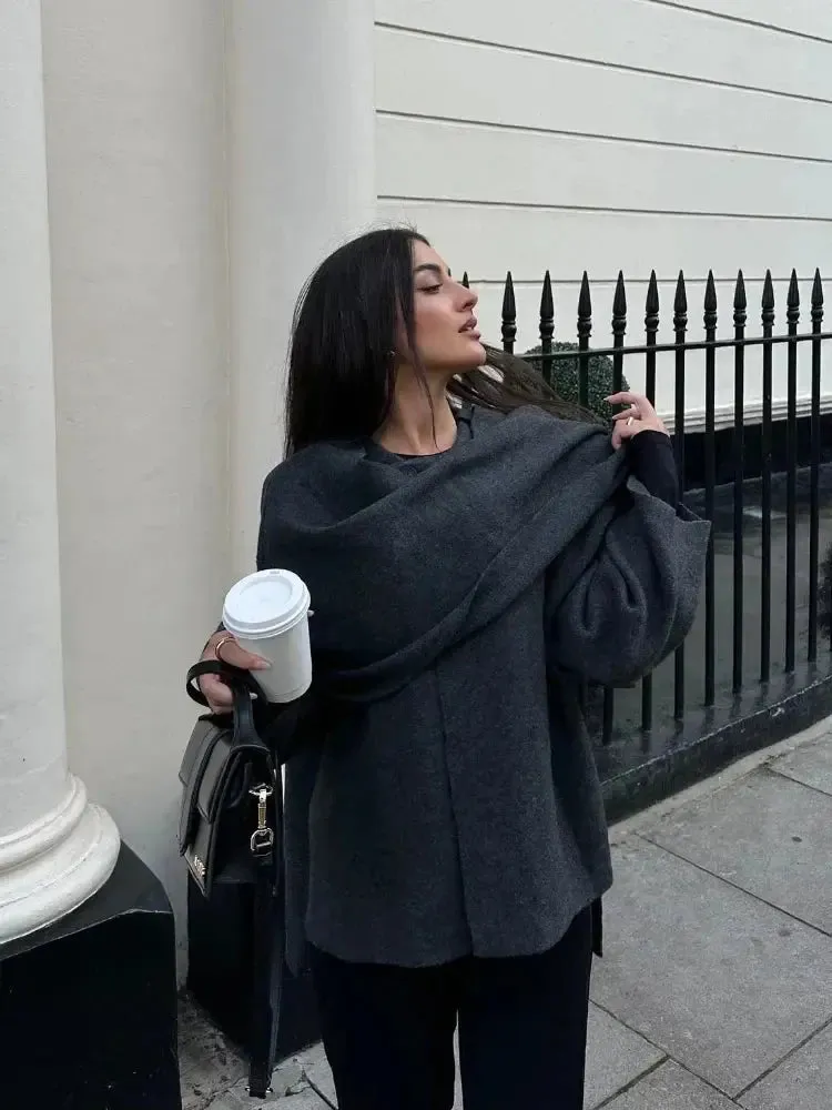 Aurora - Oversized Fit with Wide Sleeves Woman's Cape Coat