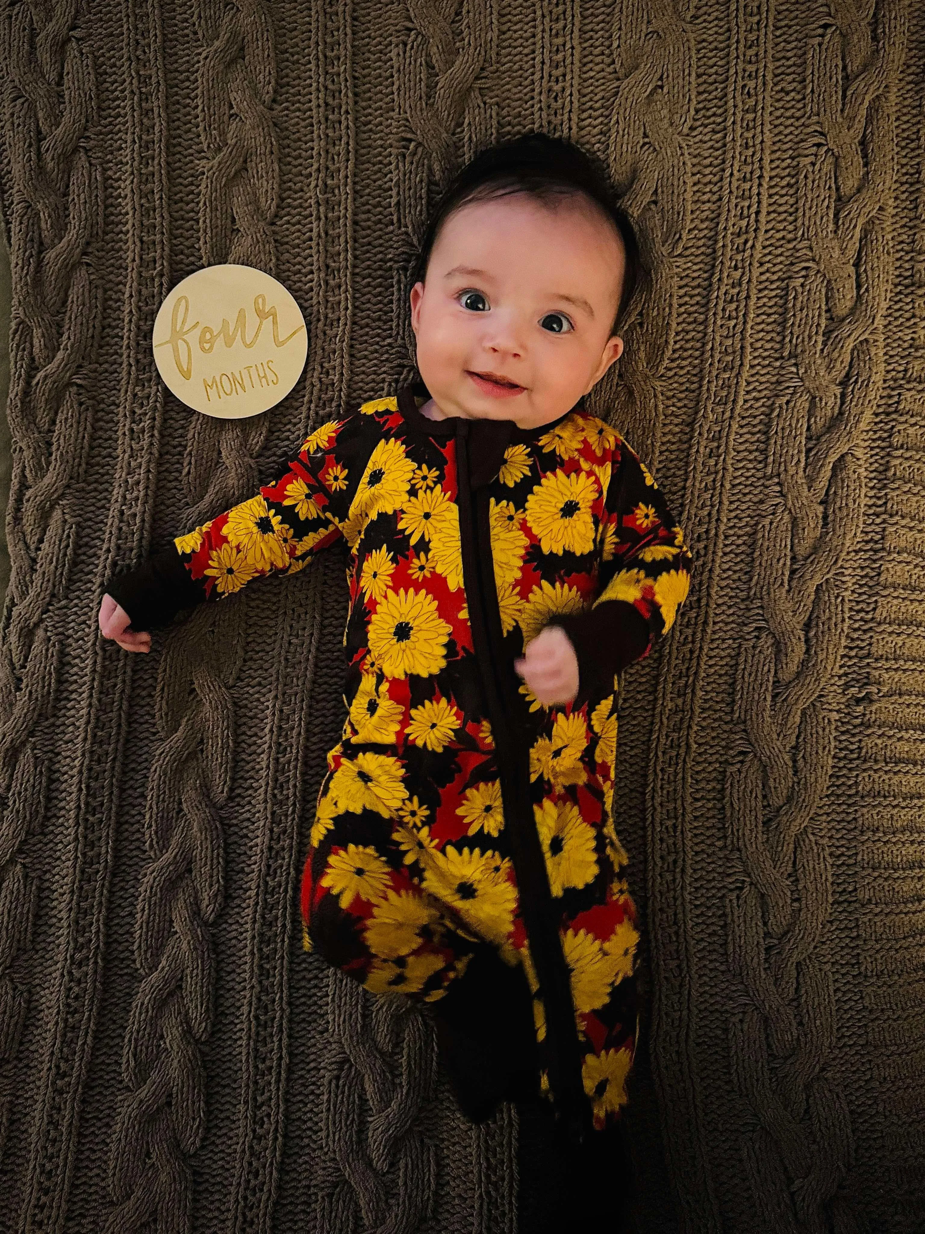 Autumn Blossoms Convertible Romper Pajamas