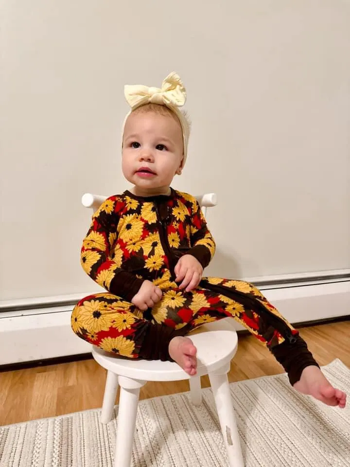 Autumn Blossoms Convertible Romper Pajamas
