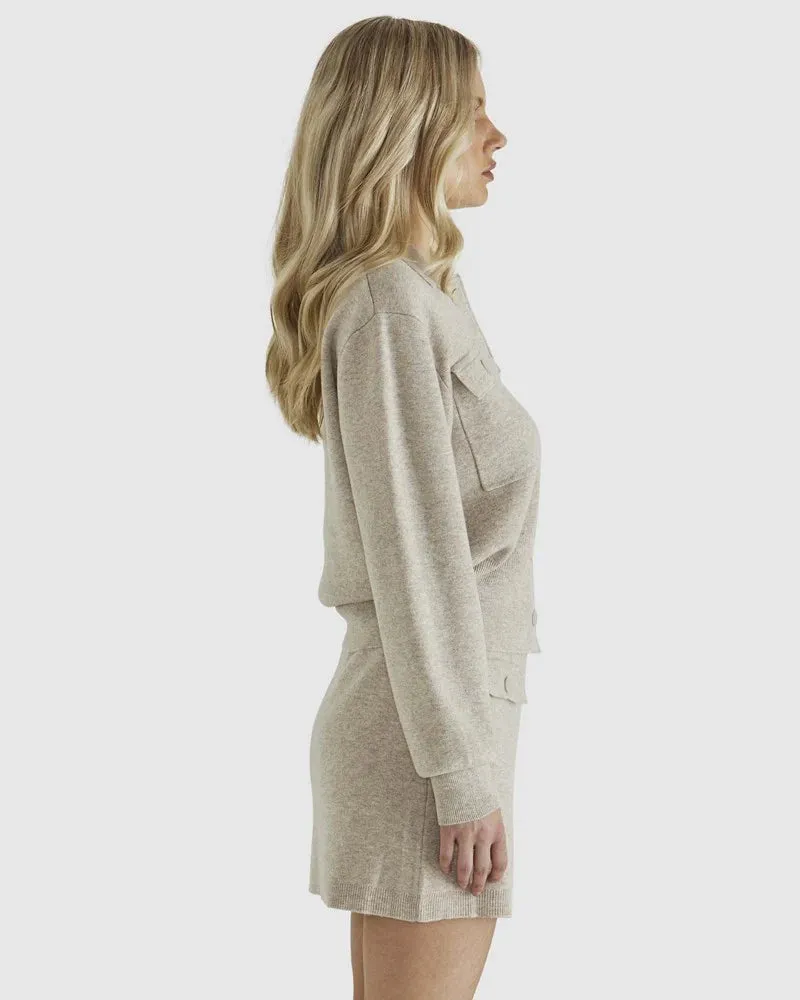 Baldwin Knit Jacket - Oatmeal Cream