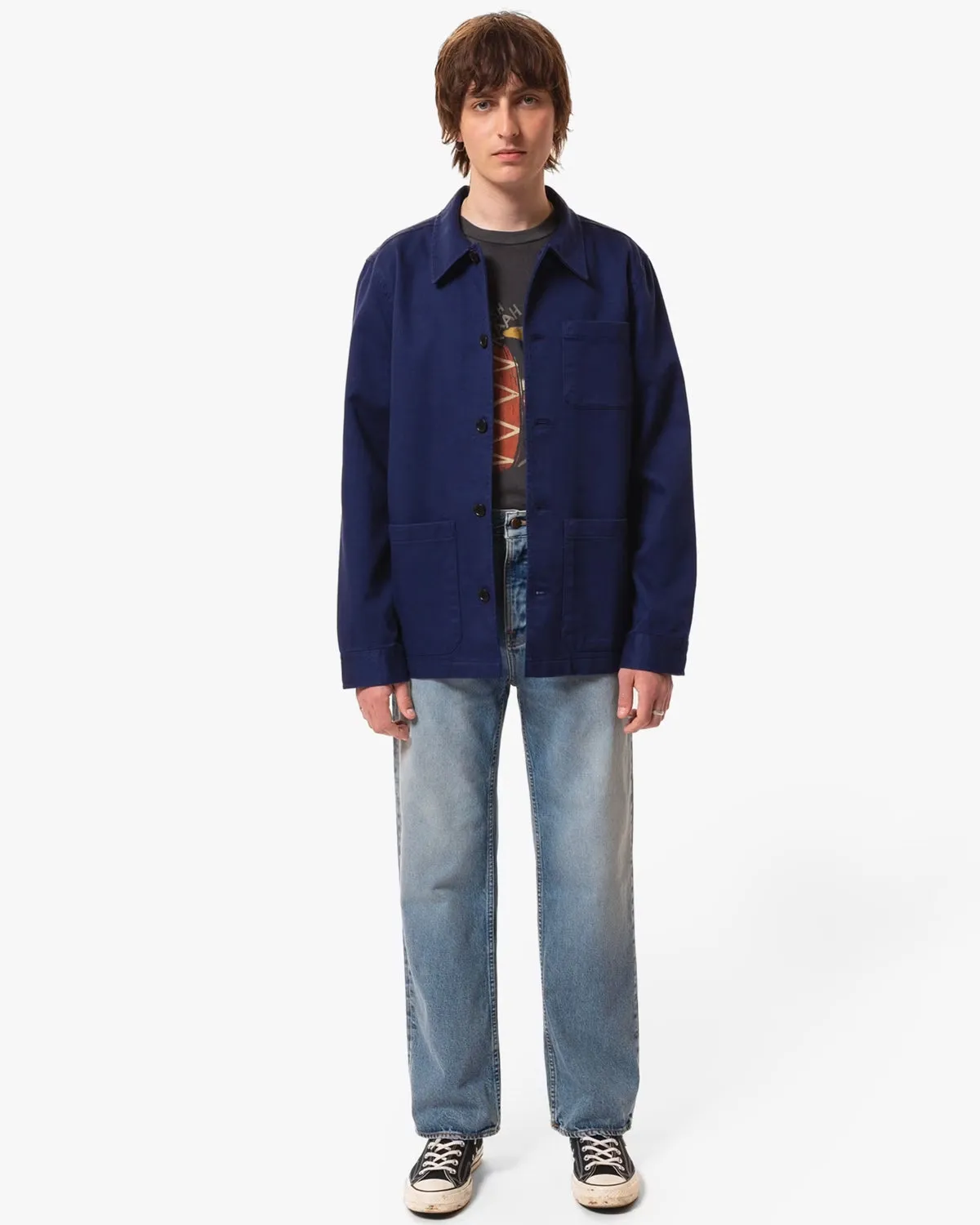 Barney Worker Jacket - Mid Blue