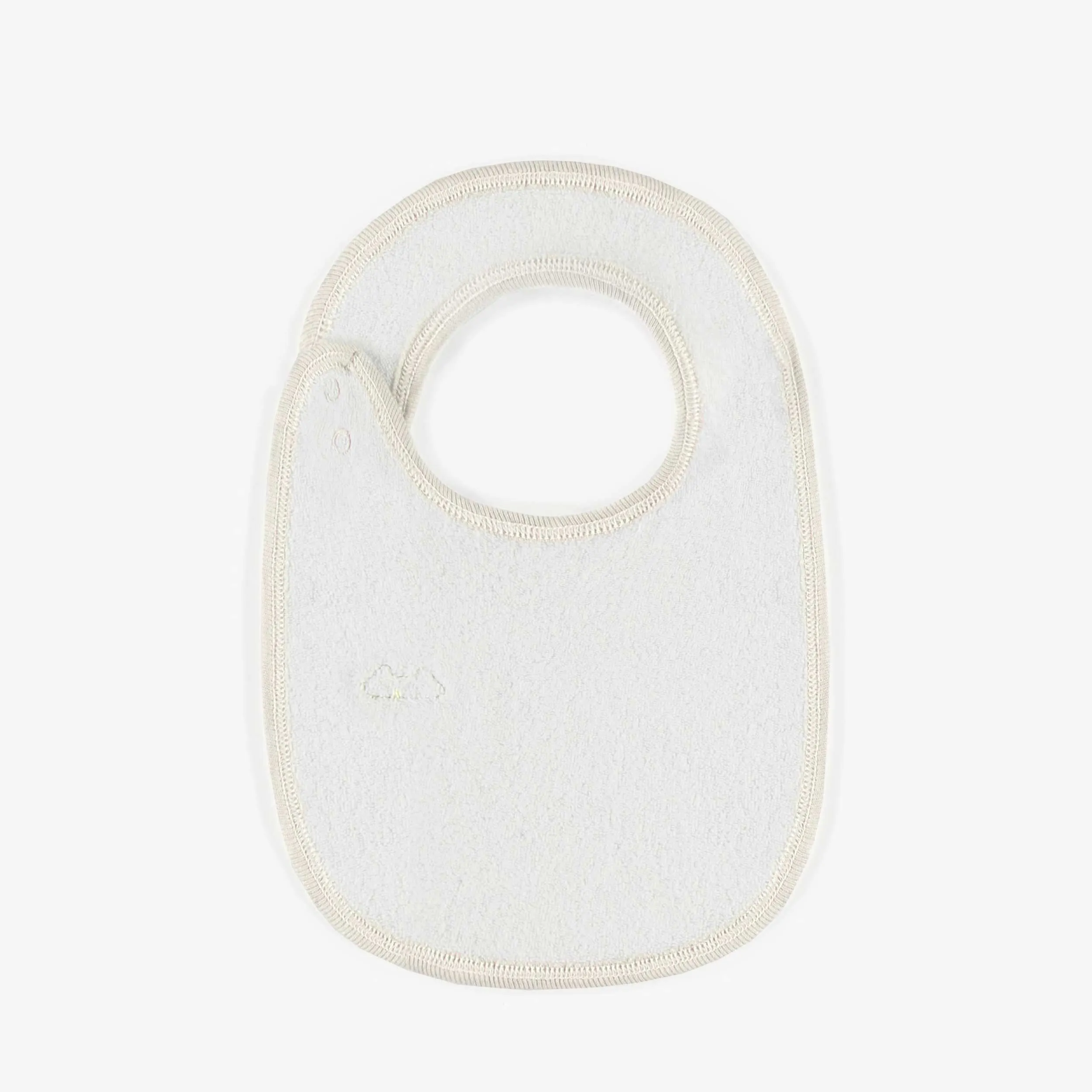 Bavoir rose à motifs en coton biologique, naissance || Pink patterned bib in organic cotton, newborn