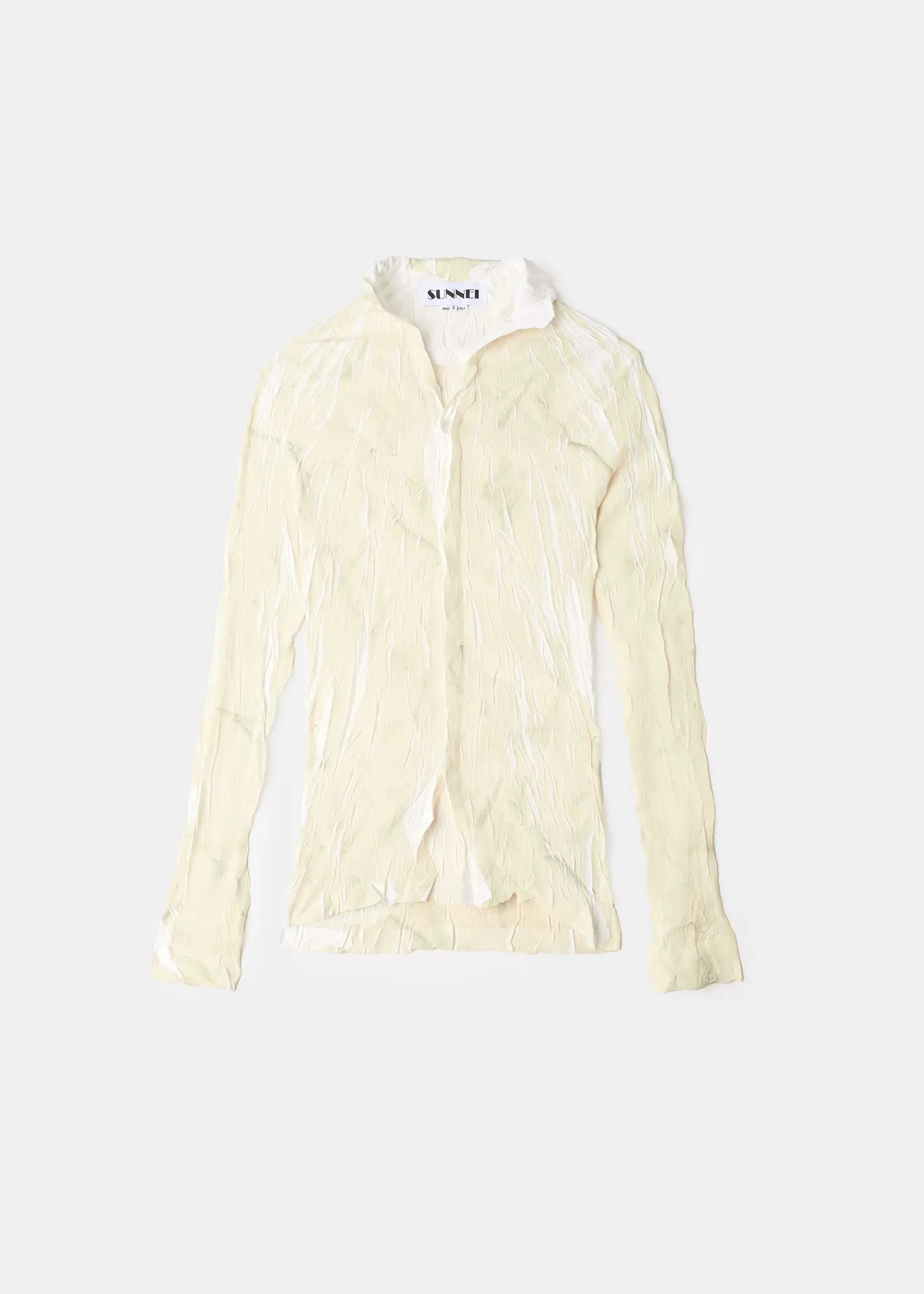 Beige Crinkle Pleat Shirt
