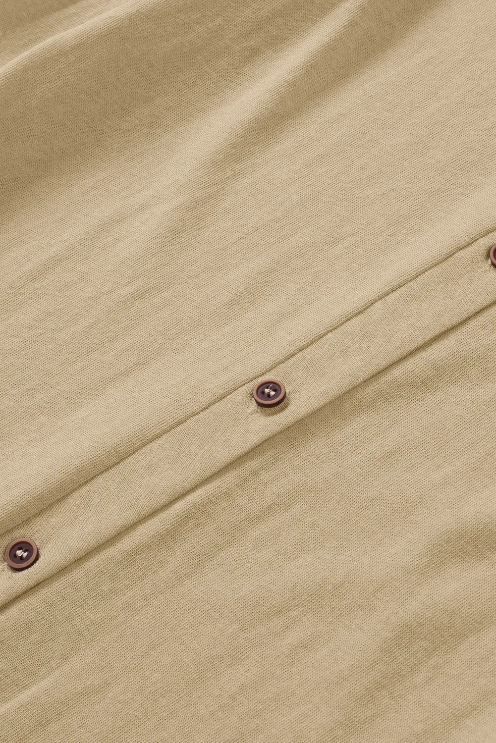 Beige Solid Color Open-Front Buttons Cardigan