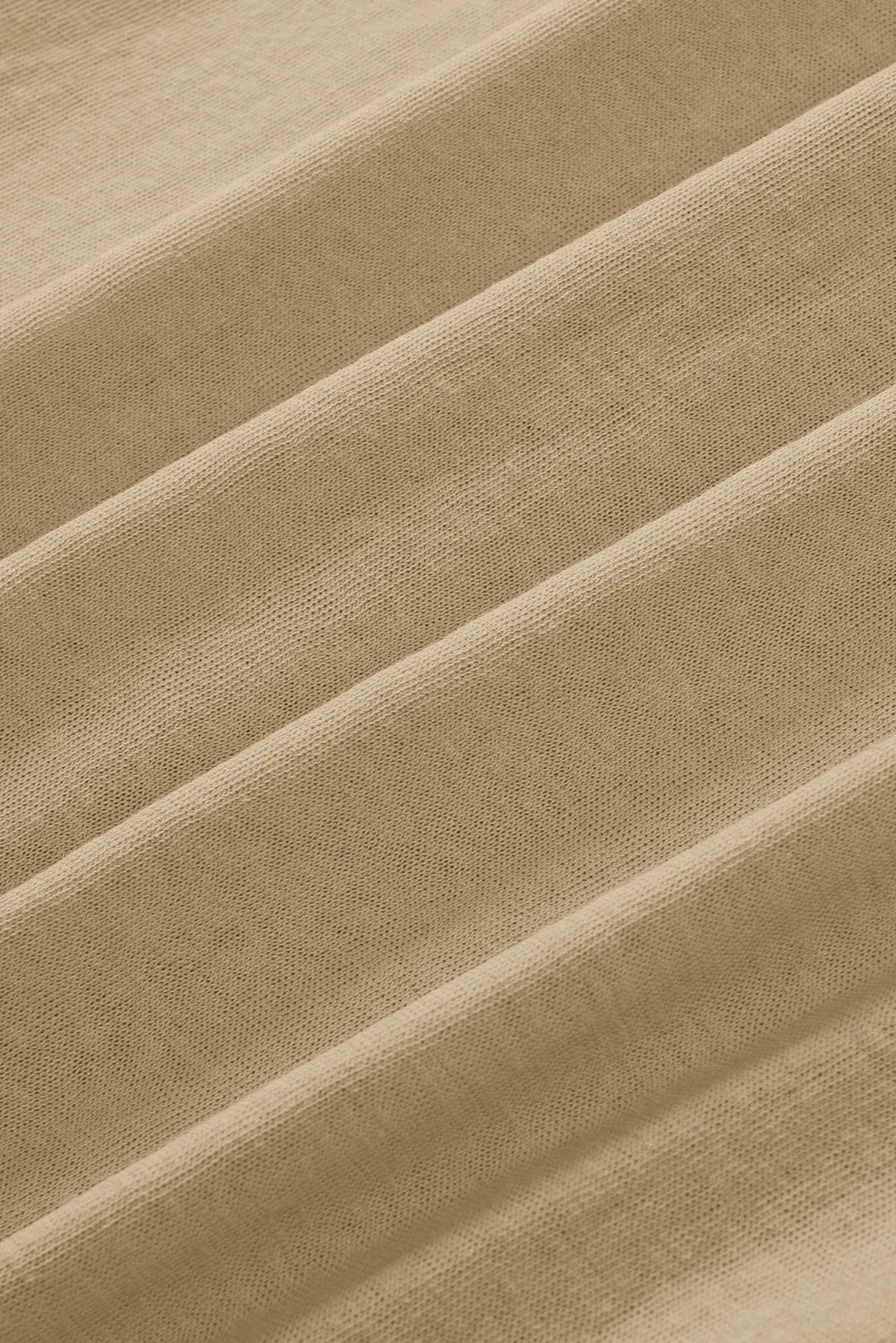 Beige Solid Color Open-Front Buttons Cardigan