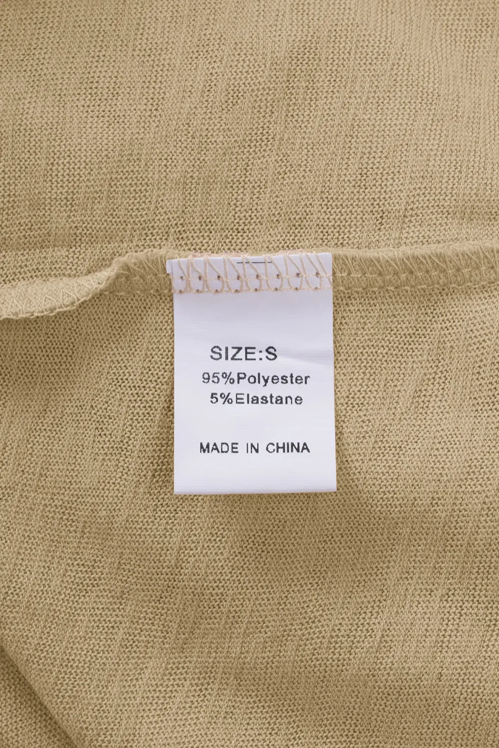 Beige Solid Color Open-Front Buttons Cardigan