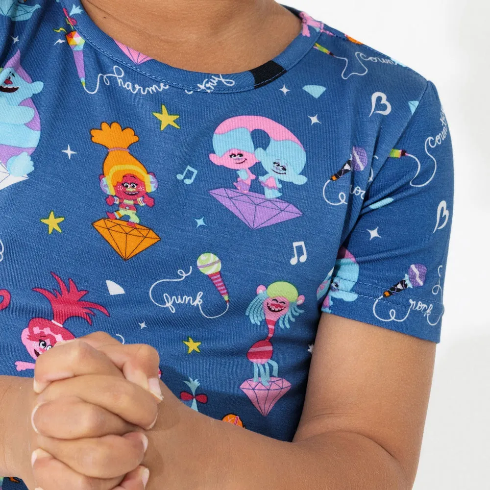 Bellabu Bear Trolls Music Short Sleeve Bamboo and Shorts Set Pajamas