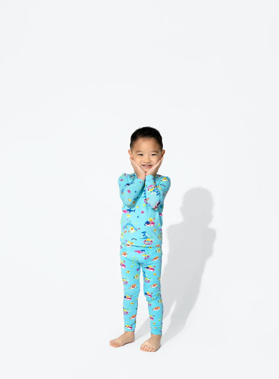 Bellabu Bear x Baby Shark Long Sleeve & Pants Bamboo Kids Pajamas