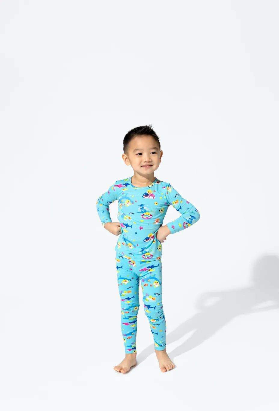 Bellabu Bear x Baby Shark Long Sleeve & Pants Bamboo Kids Pajamas