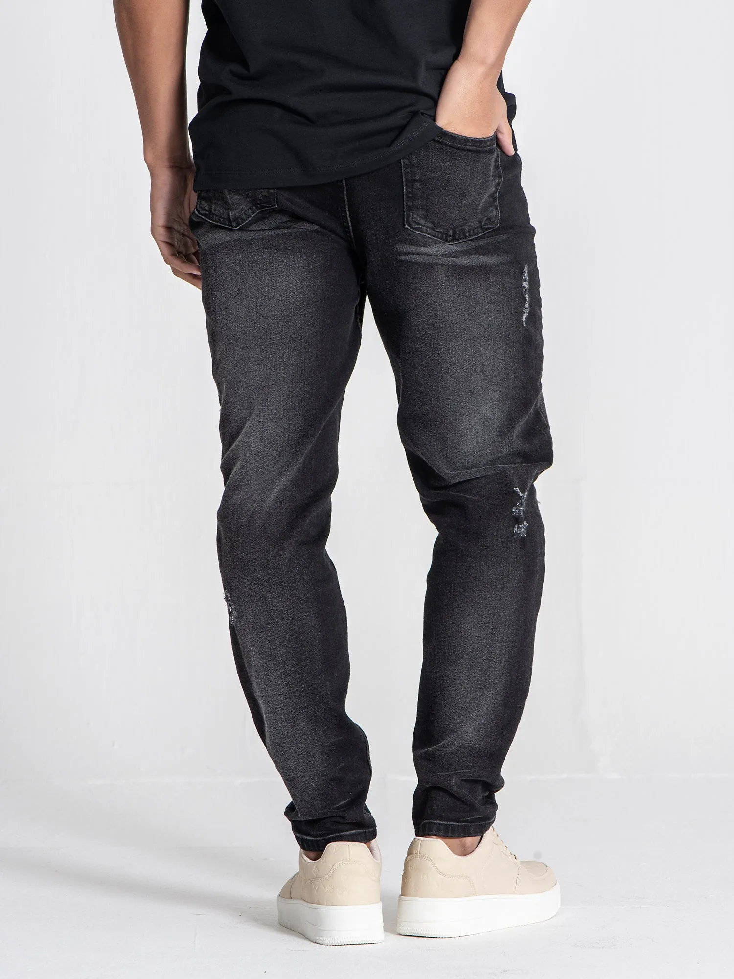 Black Collage Patch Jeans