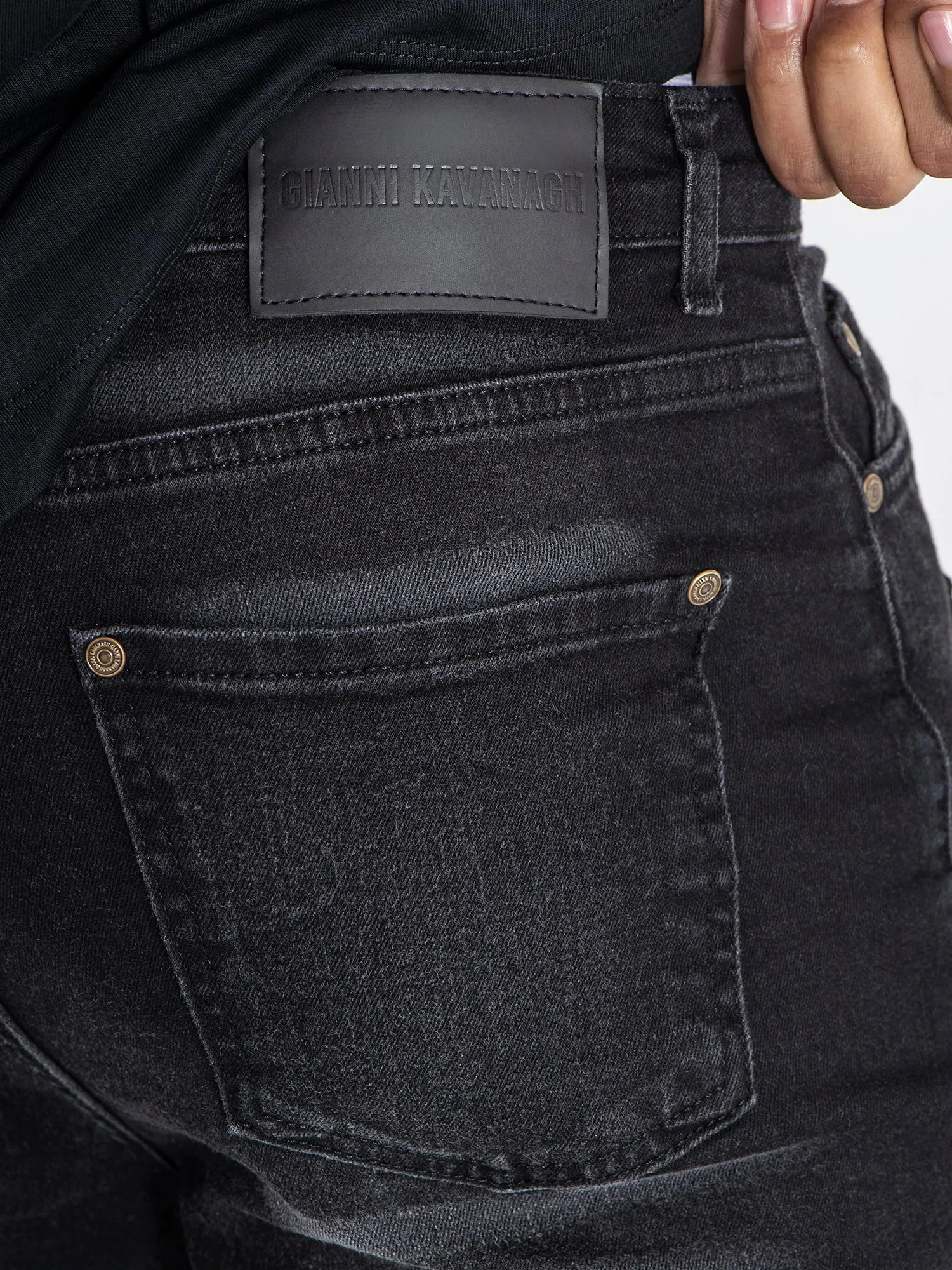 Black Collage Patch Jeans