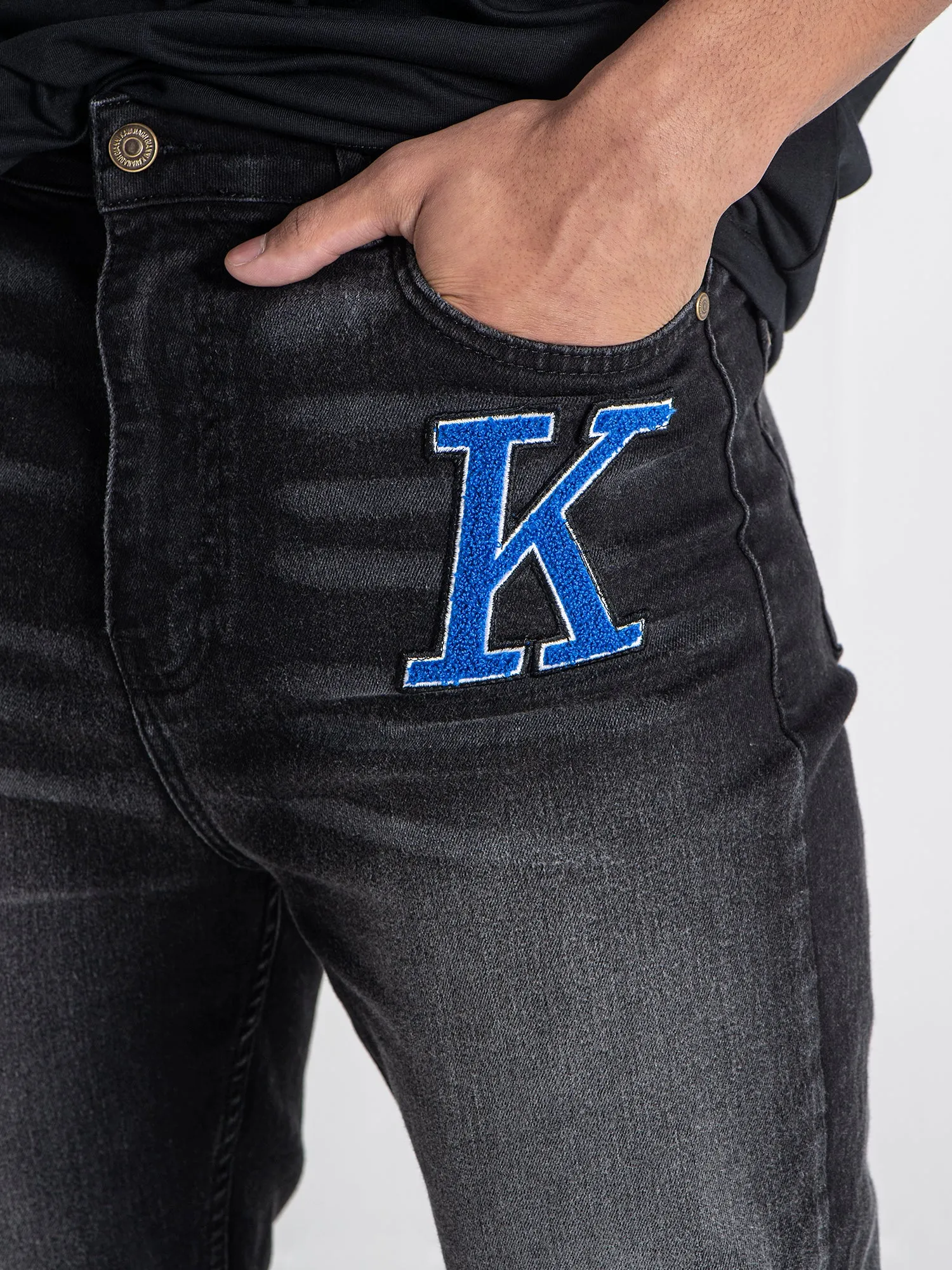 Black Collage Patch Jeans
