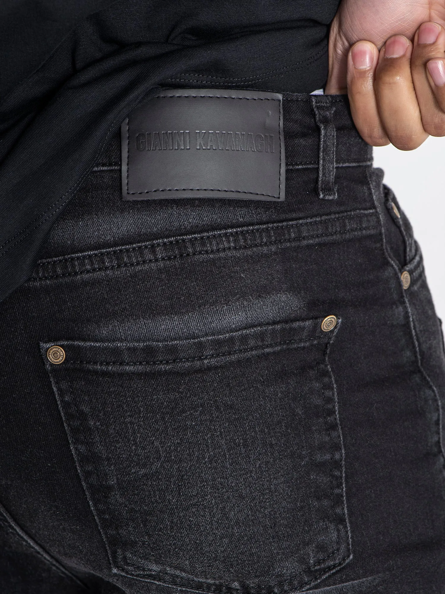 Black Collage Patch Jeans