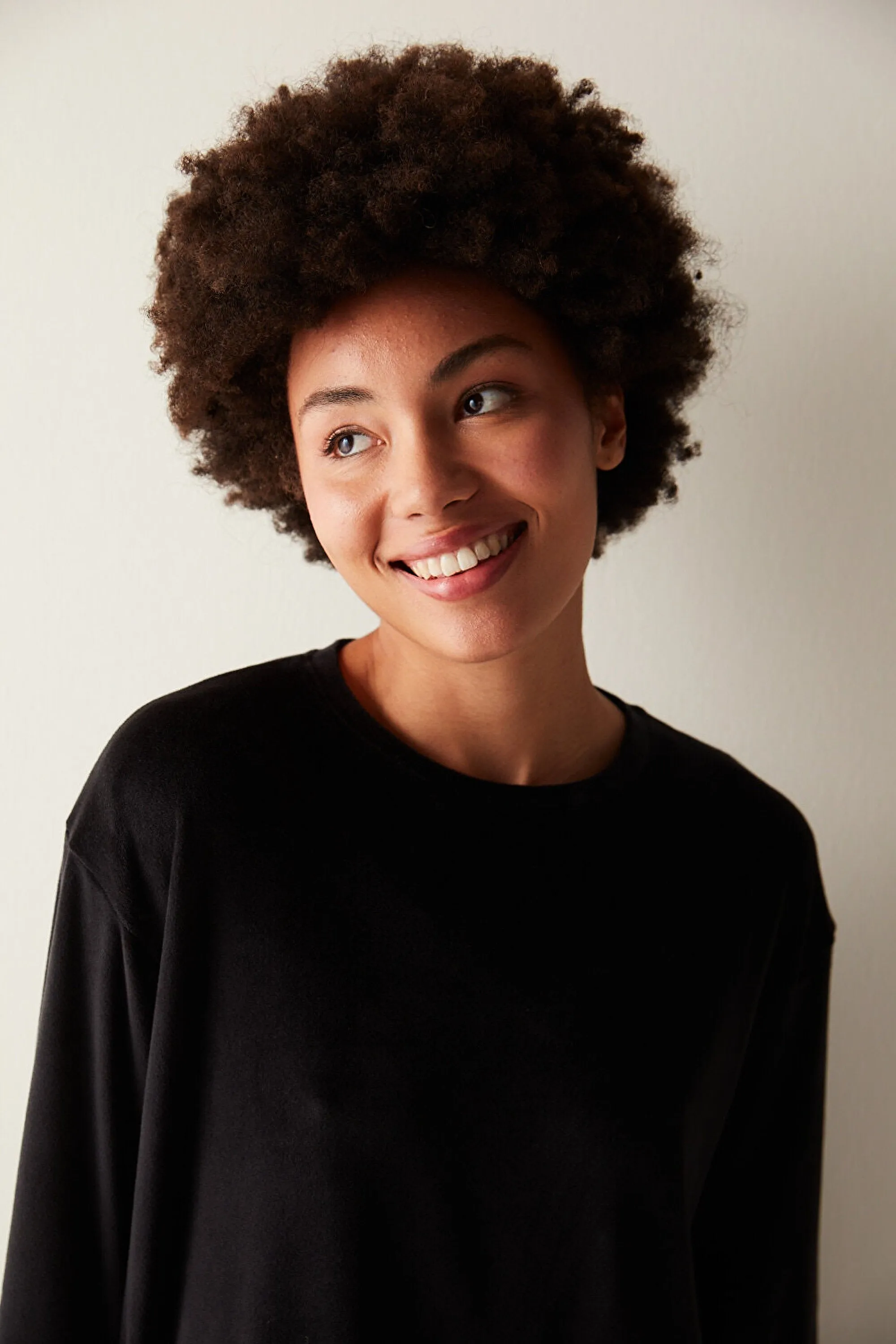 Black Fuzzy Sweatshirt PJ Top