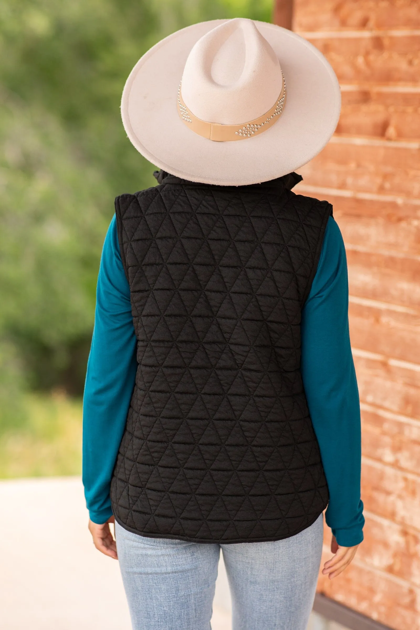 Black Quilted Vest