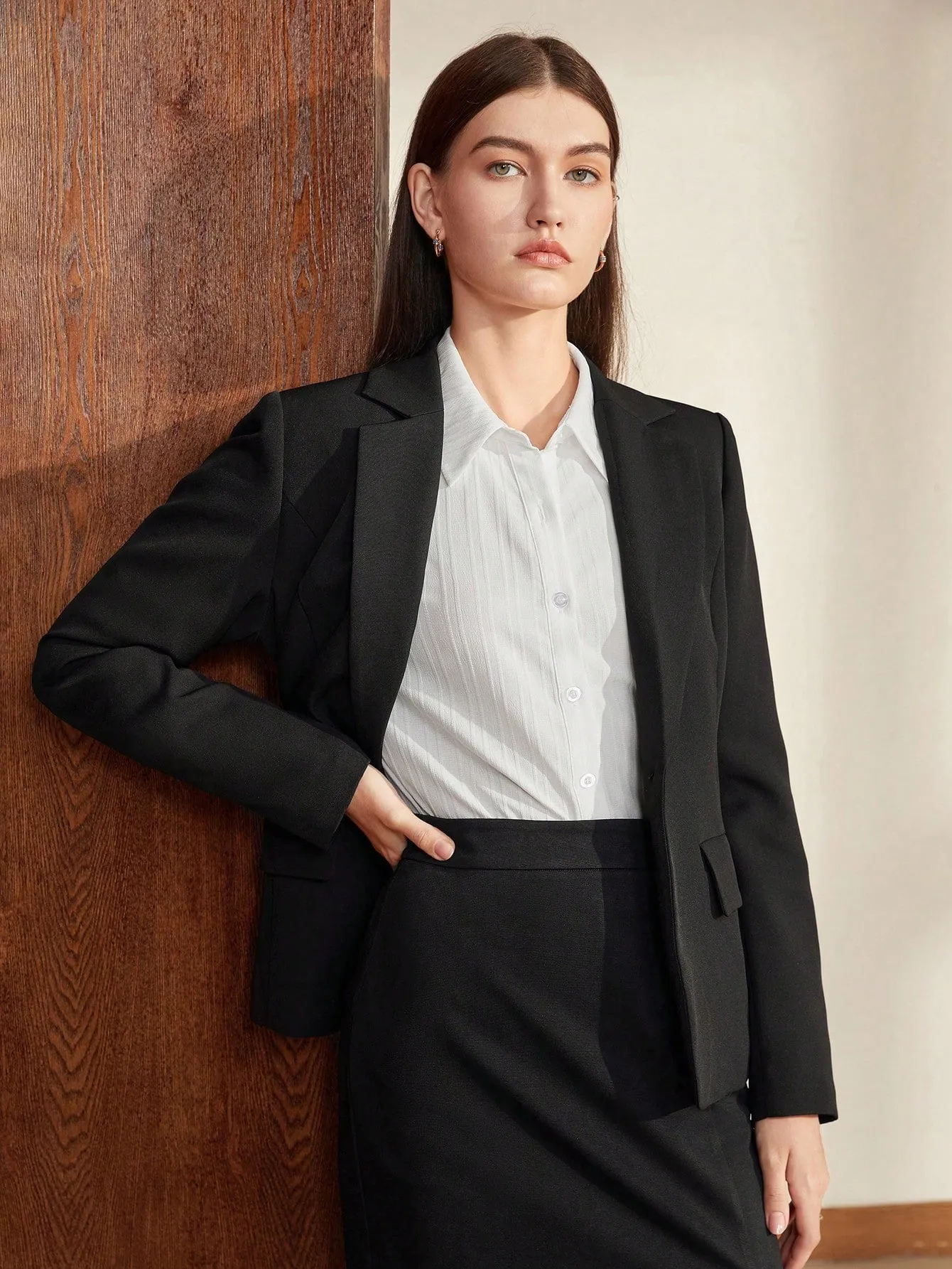 Blazer Negro Chic para Mujer - Cherry Vibes