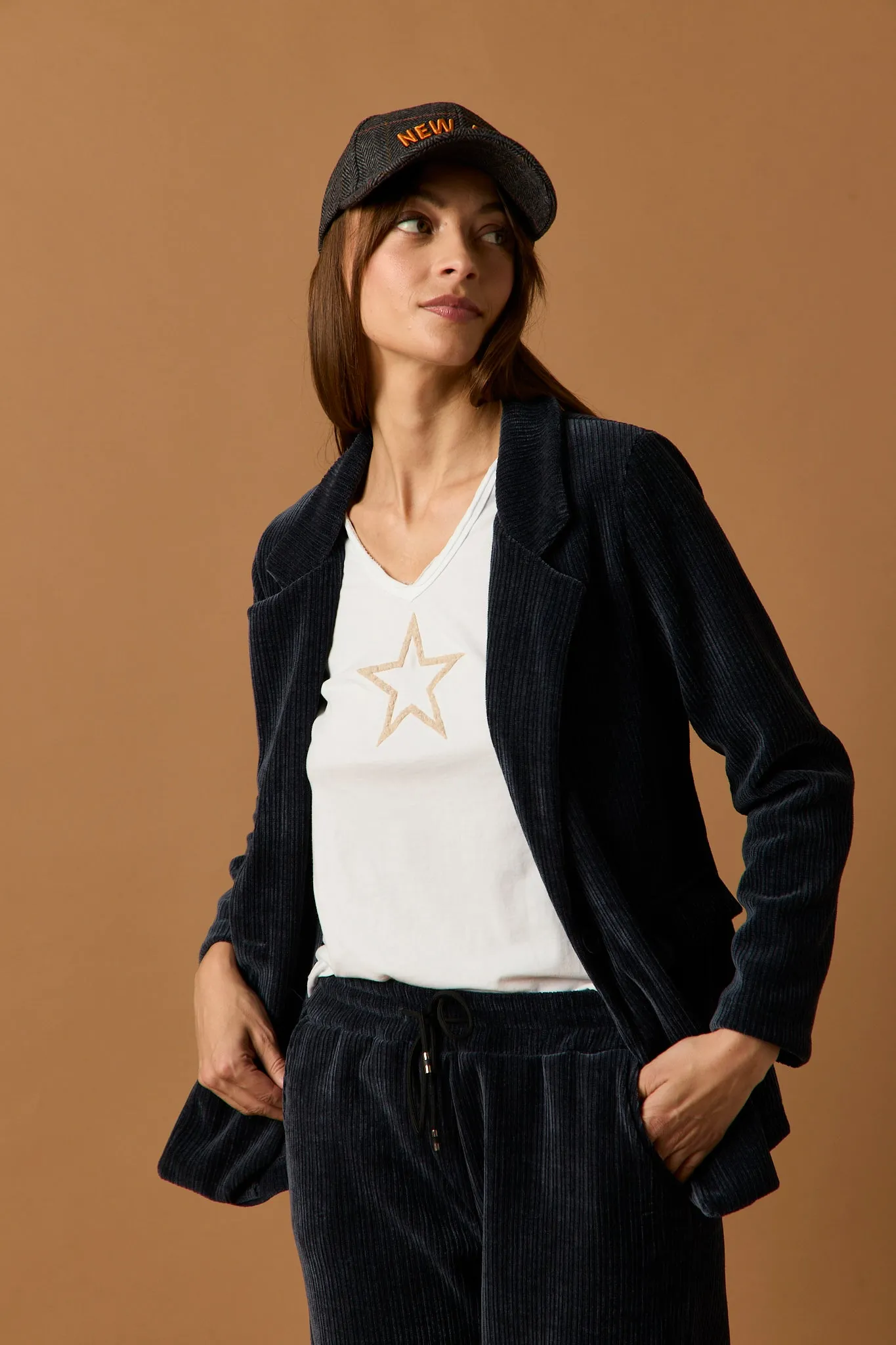 Blazer pana azul marino
