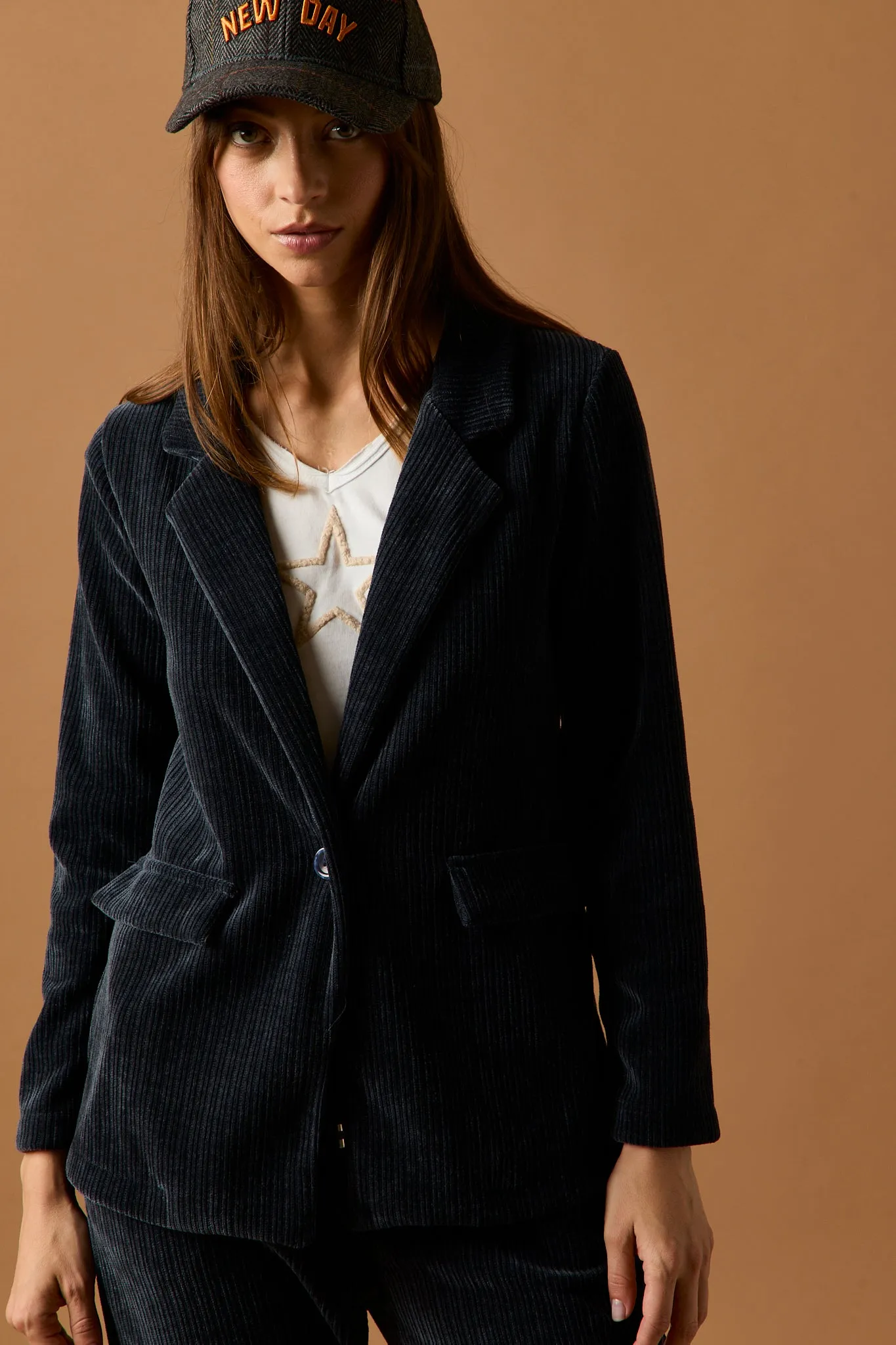 Blazer pana azul marino