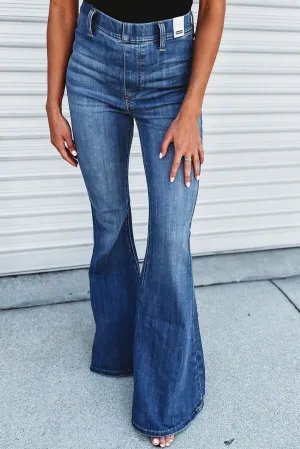 Blue Flared Bottom High Waist Jeans