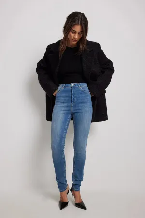Blue Skinny High Waist Stretch Jeans - Comfortable & Stylish