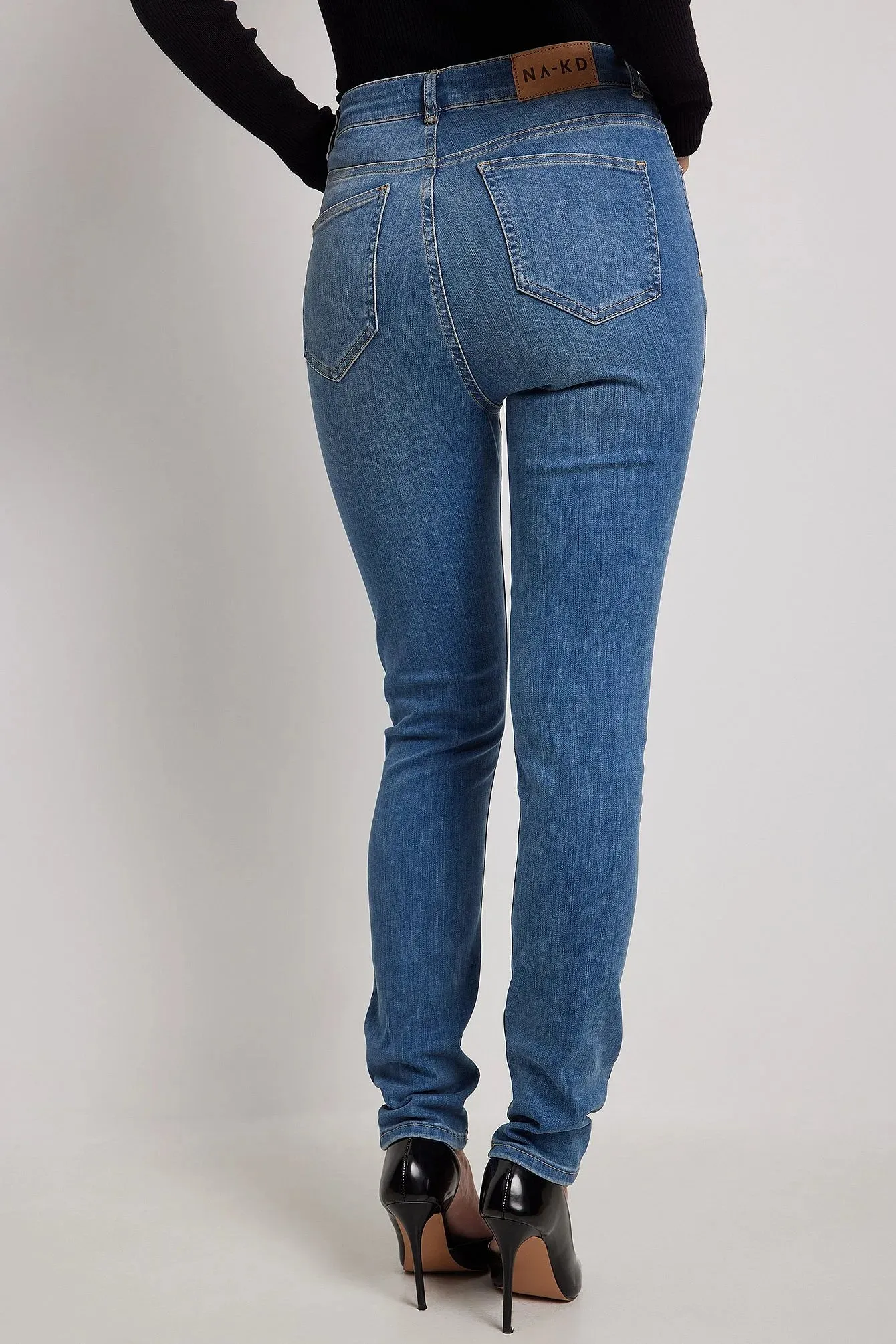 Blue Skinny High Waist Stretch Jeans - Comfortable & Stylish