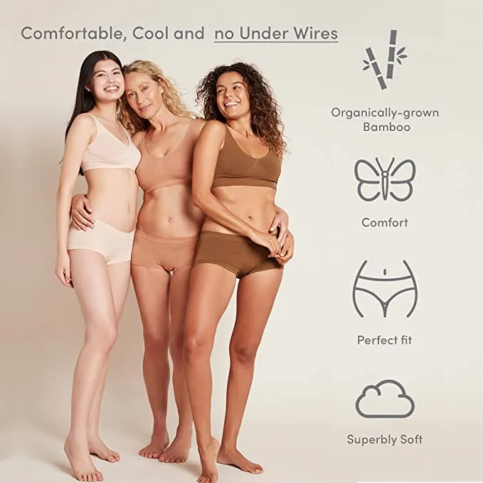 Boody Body EcoWear Women's Padded Shaper Bra - Bamboo Viscose - Seamless - Removable Padding - White - X-Small