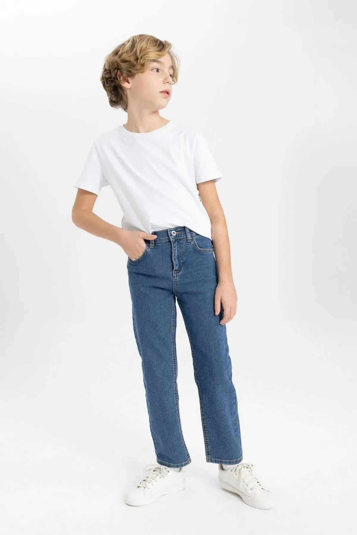 Boy's Loose Fit Standard Leg Jean Trousers
