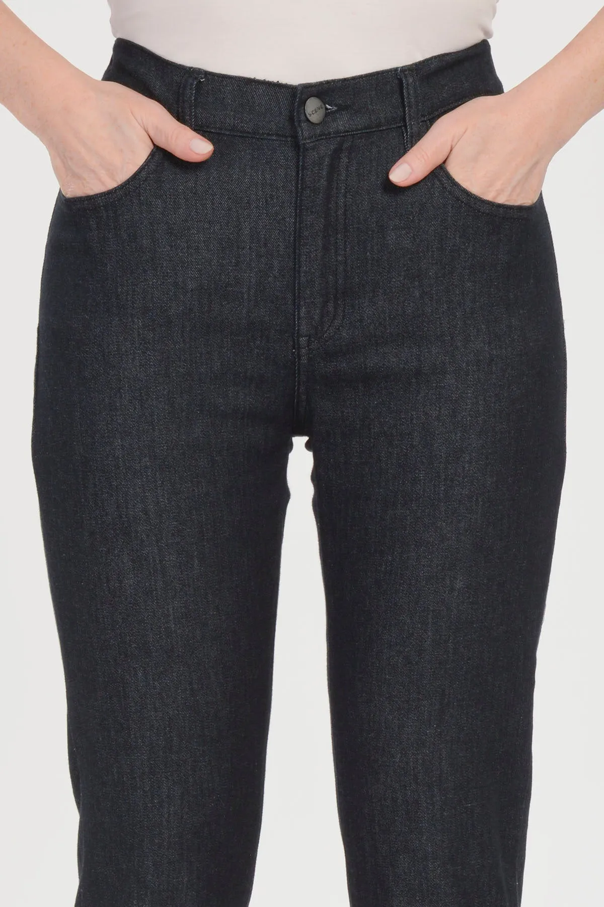 Calça Reta Jeans Preto