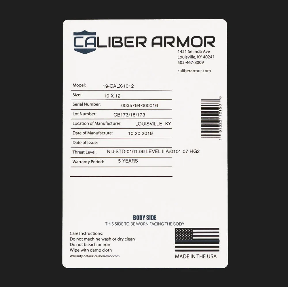 CaliberX IIIA Gray Man Concealable Package