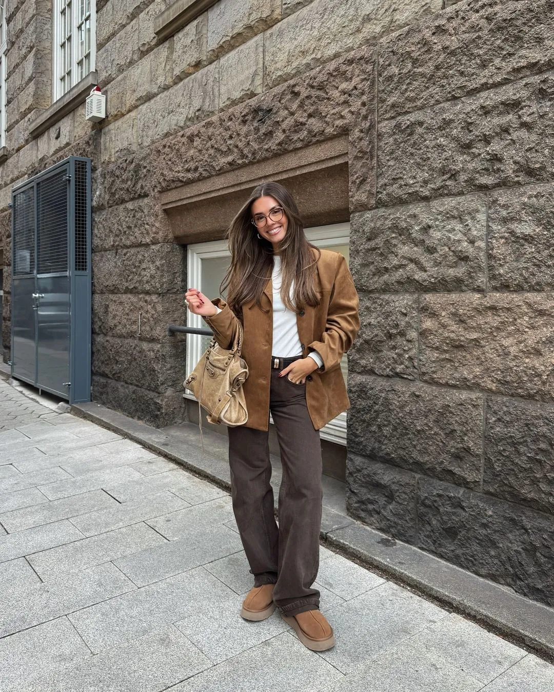 Camel Suede Blazer Women's Jacket with Stylish Fit